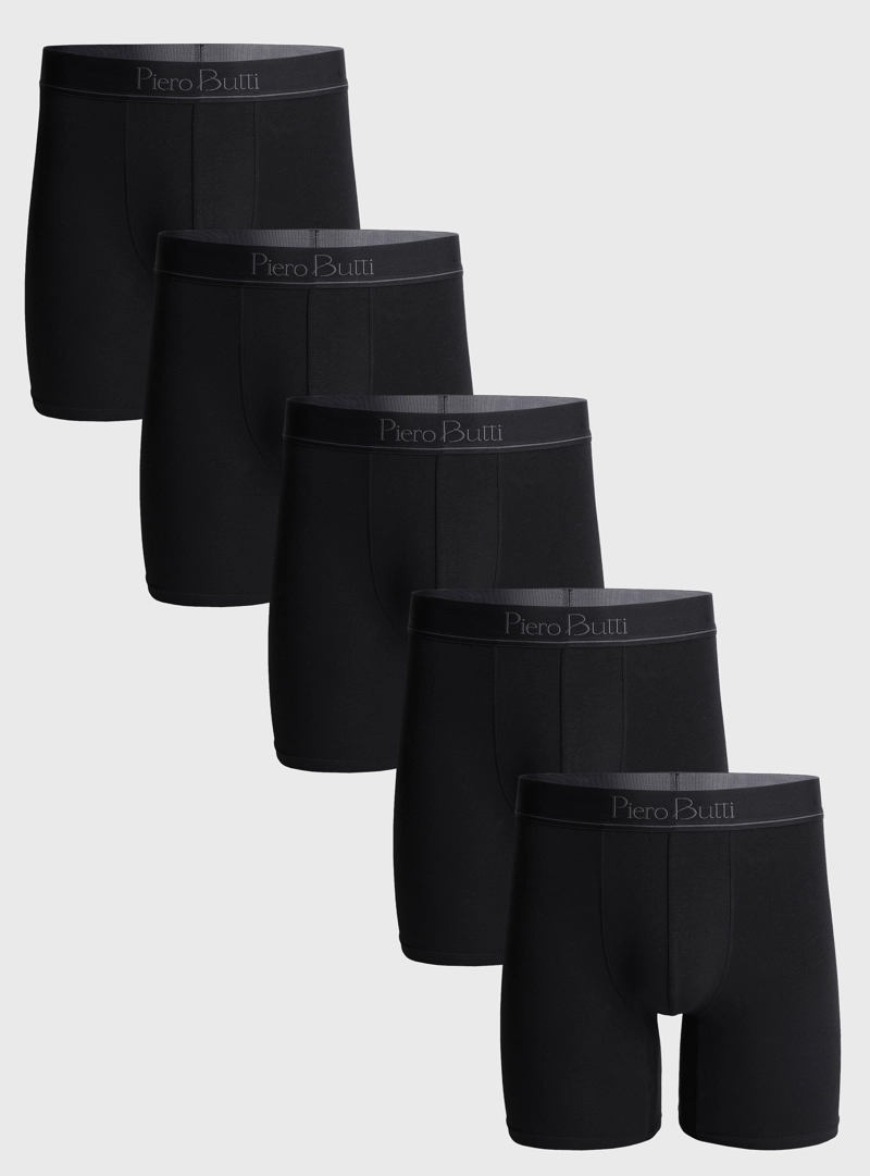 BOXER 5 UNIDADES LISO NEGRO PIERO BUTTI - 1