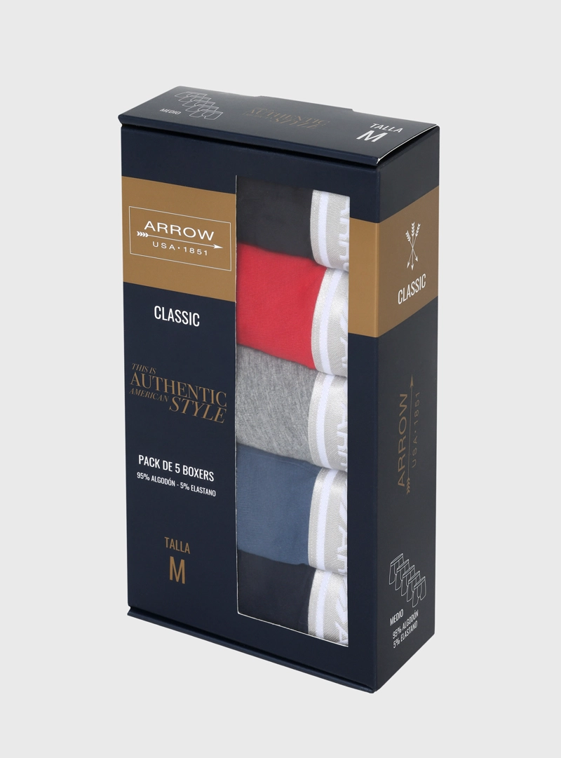 BOXER 5 UNIDADES REGULAR FIT MULTICOLOR ARROW - 7