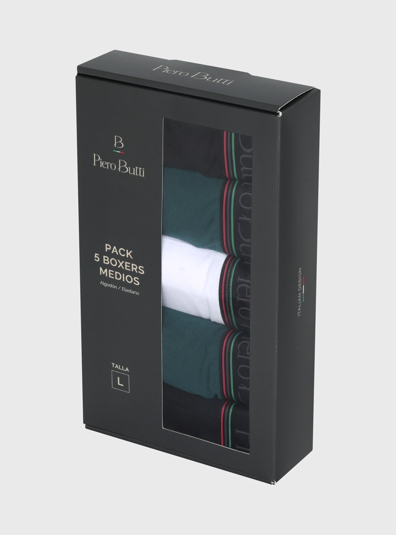 BOXER 5 UNIDADES LISO MULTICOLOR PIERO BUTTI - 5