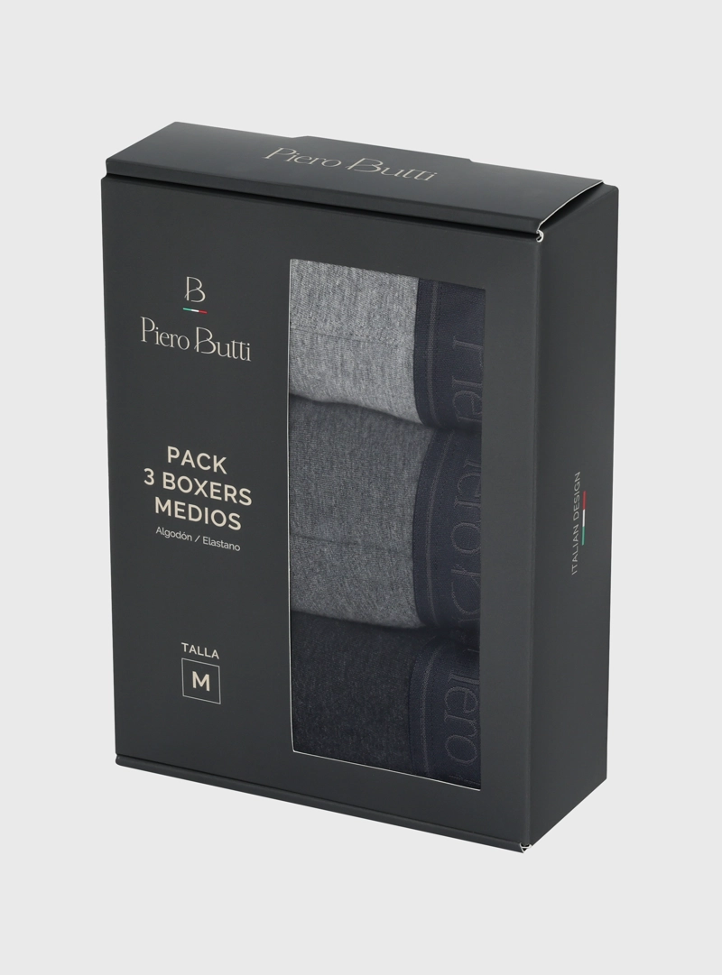 BOXER 3 UNIDADES MELANGE MULTICOLOR PIERO BUTTI - 5