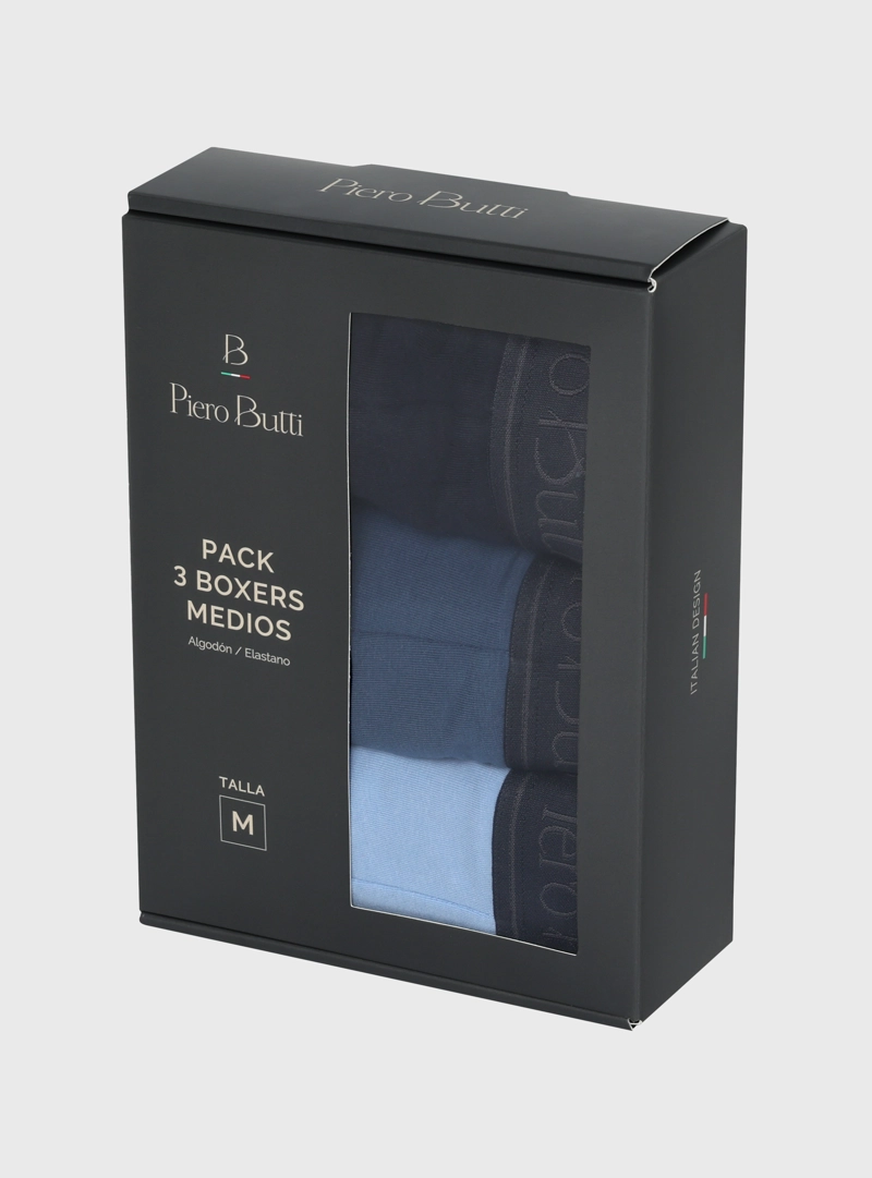 BOXER 3 UNIDADES LISO MULTICOLOR PIERO BUTTI - 5