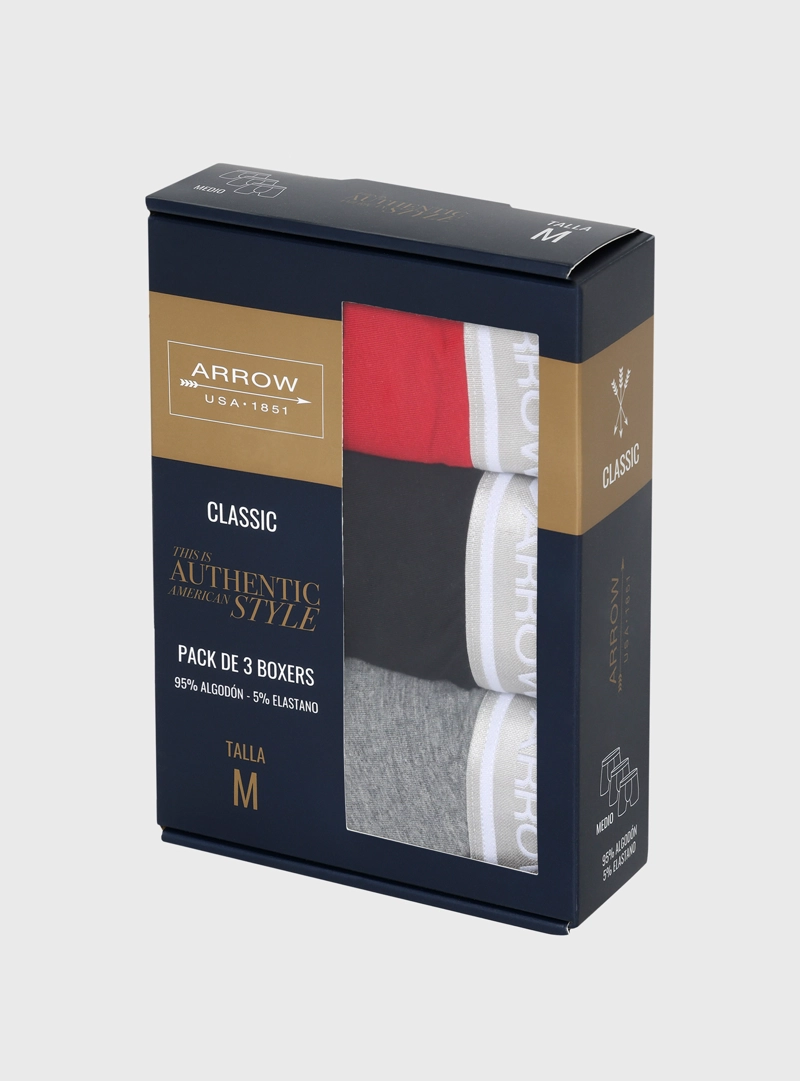 BOXER 3 UNIDADES REGULAR FIT MULTICOLOR ARROW - 5