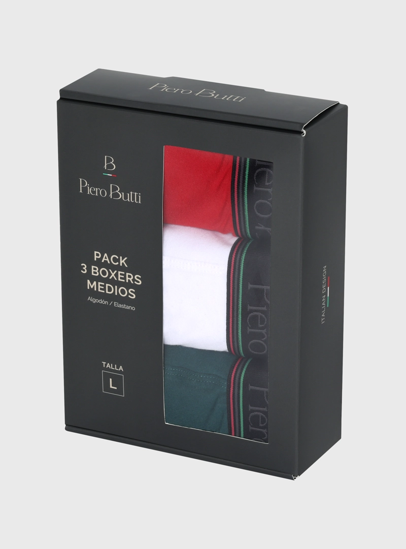 BOXER 3 UNIDADES LISO MULTICOLOR PIERO BUTTI - 5
