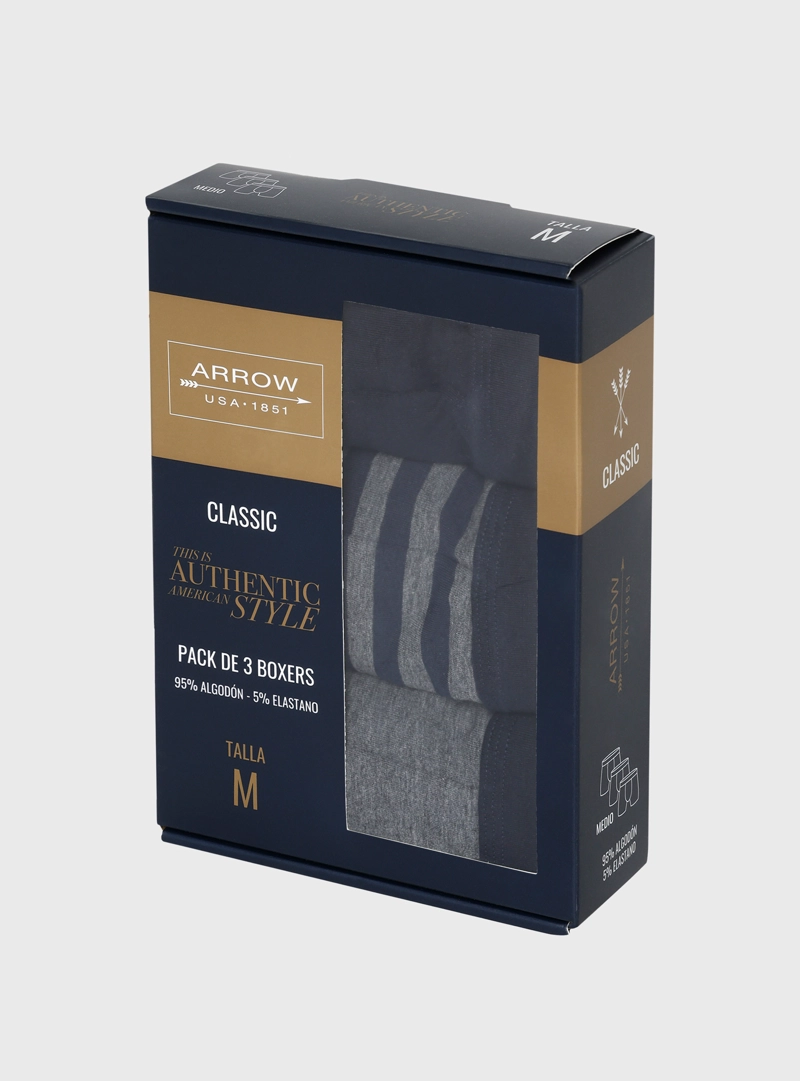 BOXER 3 UNIDADES REGULAR FIT MULTICOLOR ARROW - 5