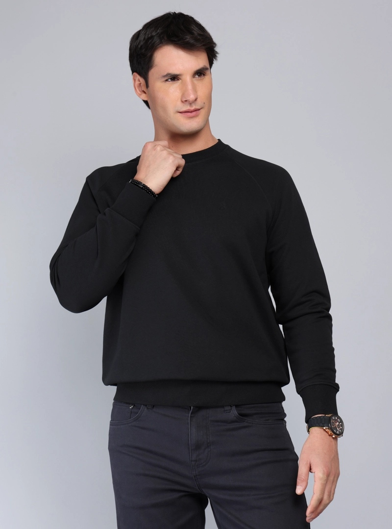 POLERON CUELLO REDONDO REGULAR FIT NEGRO PIERO BUTTI - 1