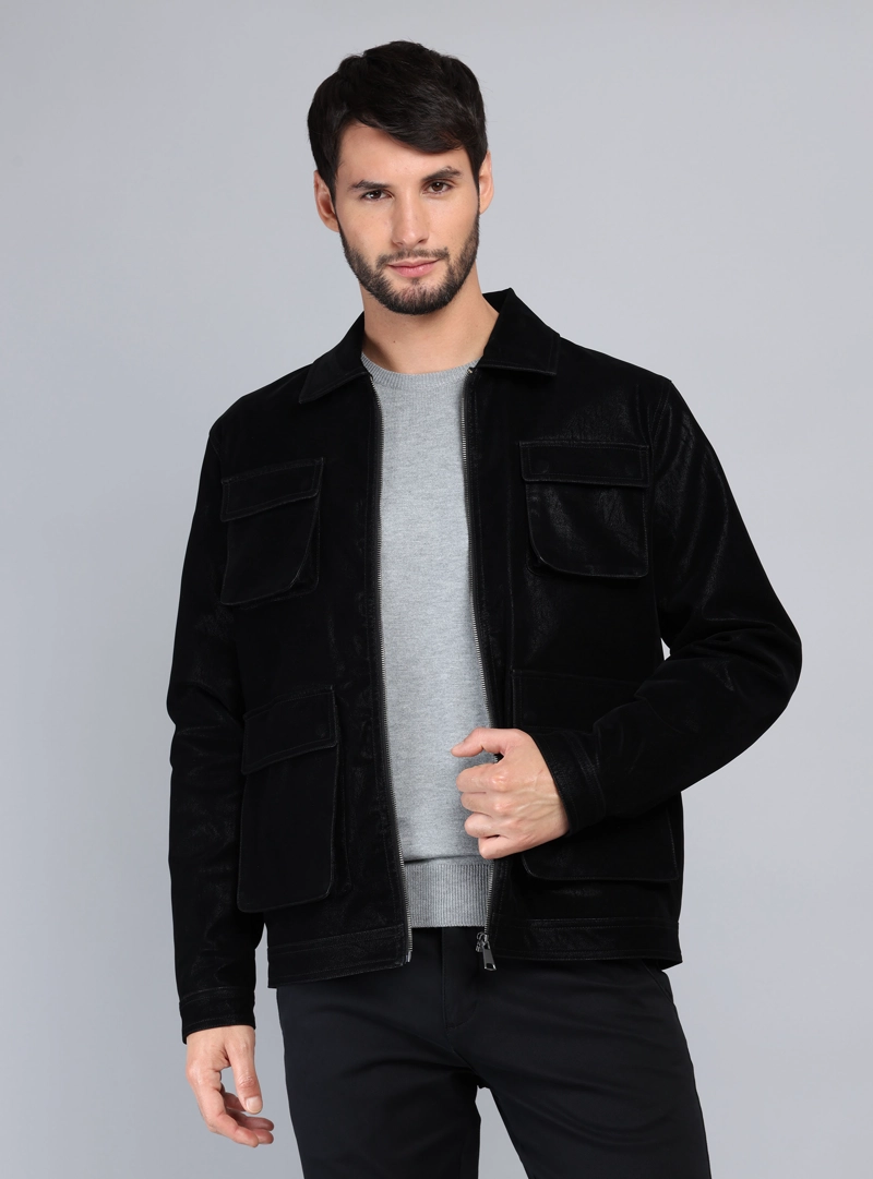 CHAQUETA CUERO SINTE TICO REGULAR FIT NEGRO ARROW - 1