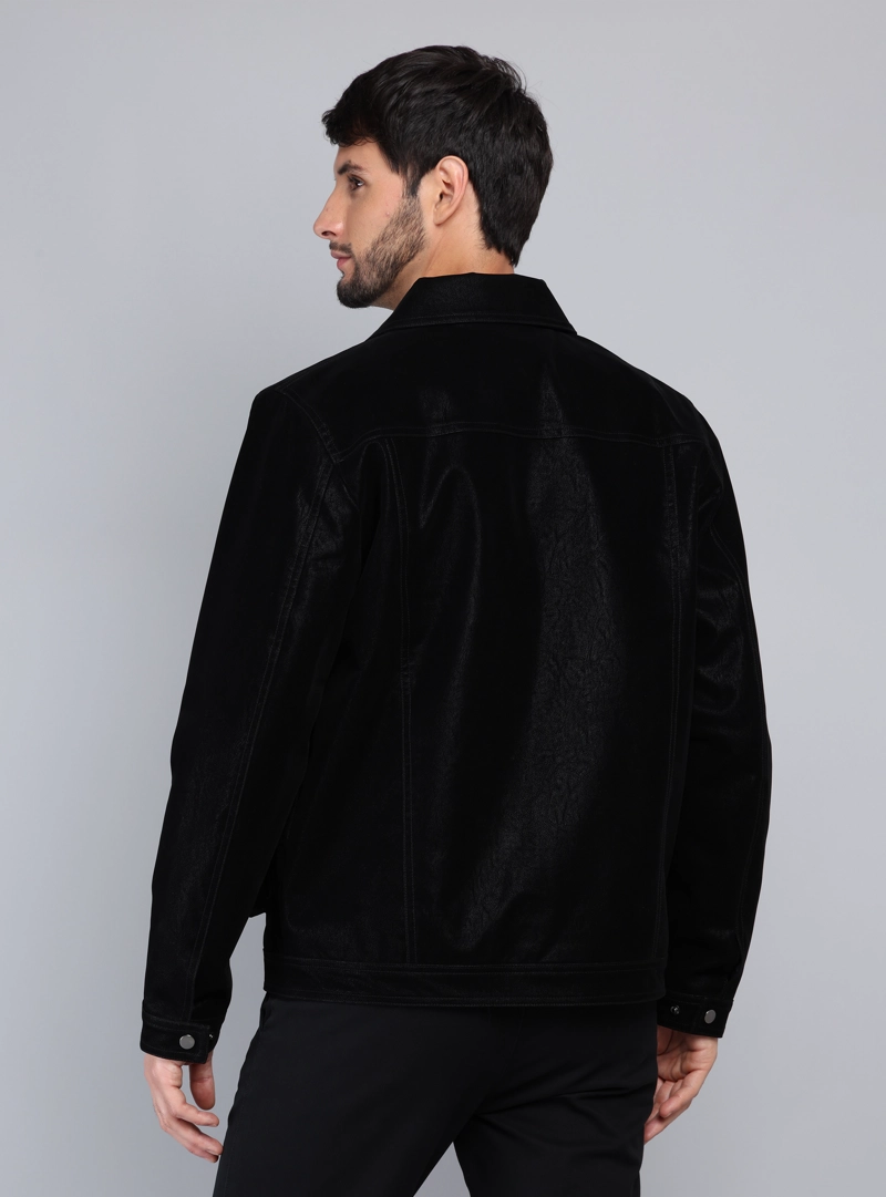 CHAQUETA CUERO SINTE TICO REGULAR FIT NEGRO ARROW - 2