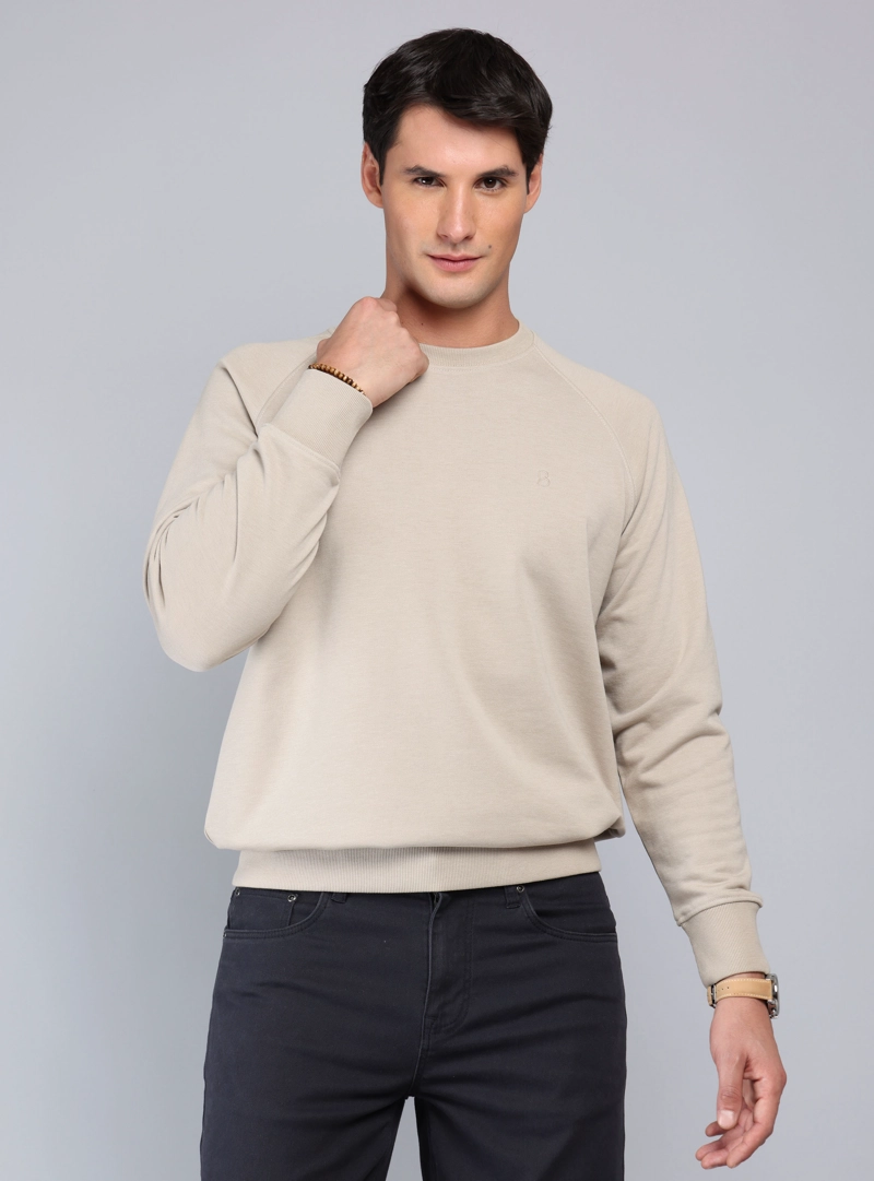 POLERON CUELLO REDONDO REGULAR FIT BEIGE PIERO BUTTI - 1