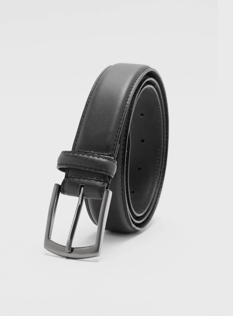 CINTURON DE CUERO LISO NEGRO PIERO BUTTI - 1
