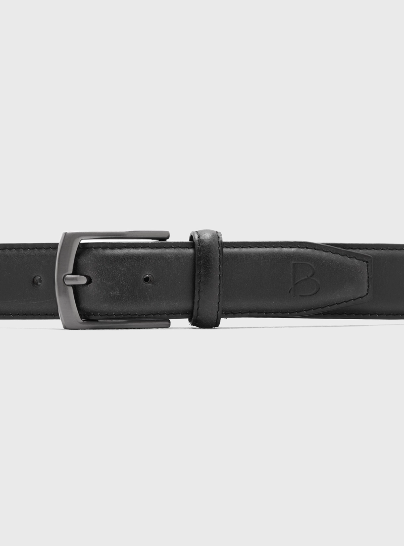 CINTURON DE CUERO LISO NEGRO PIERO BUTTI - 3