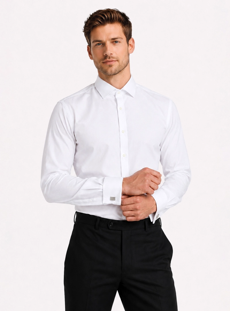 CAMISA FORMAL PUÑO DOBLE TAILORED FIT BLANCO ARROW - 1