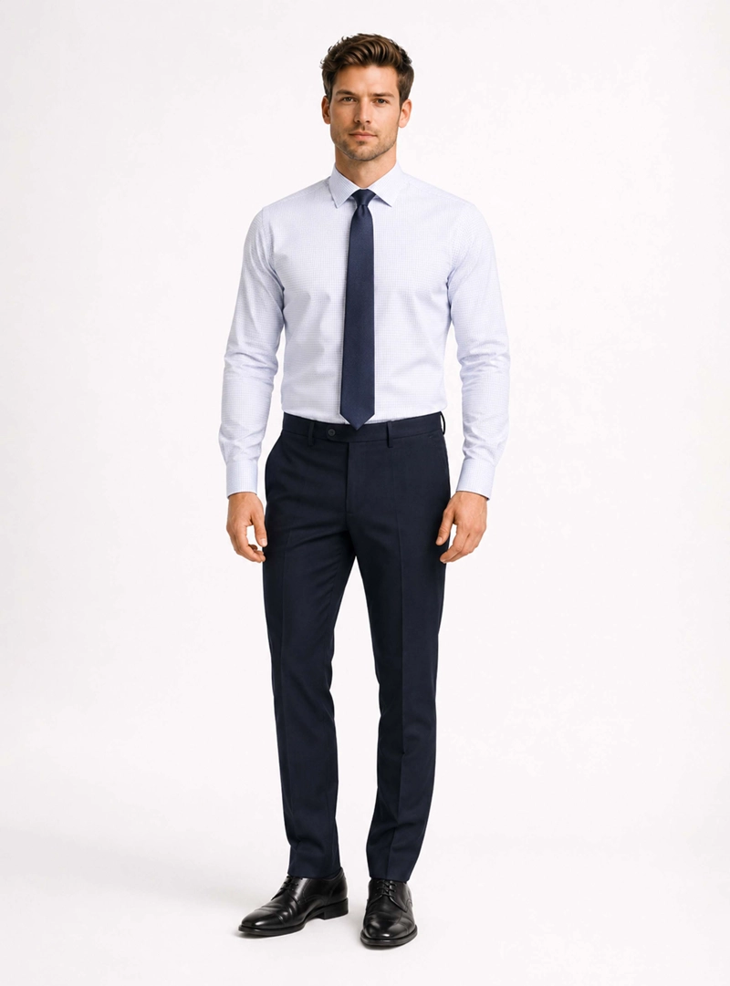 CAMISA FORMAL CUADROS NON IRON TAILORED FIT BLANCO ARROW - 3