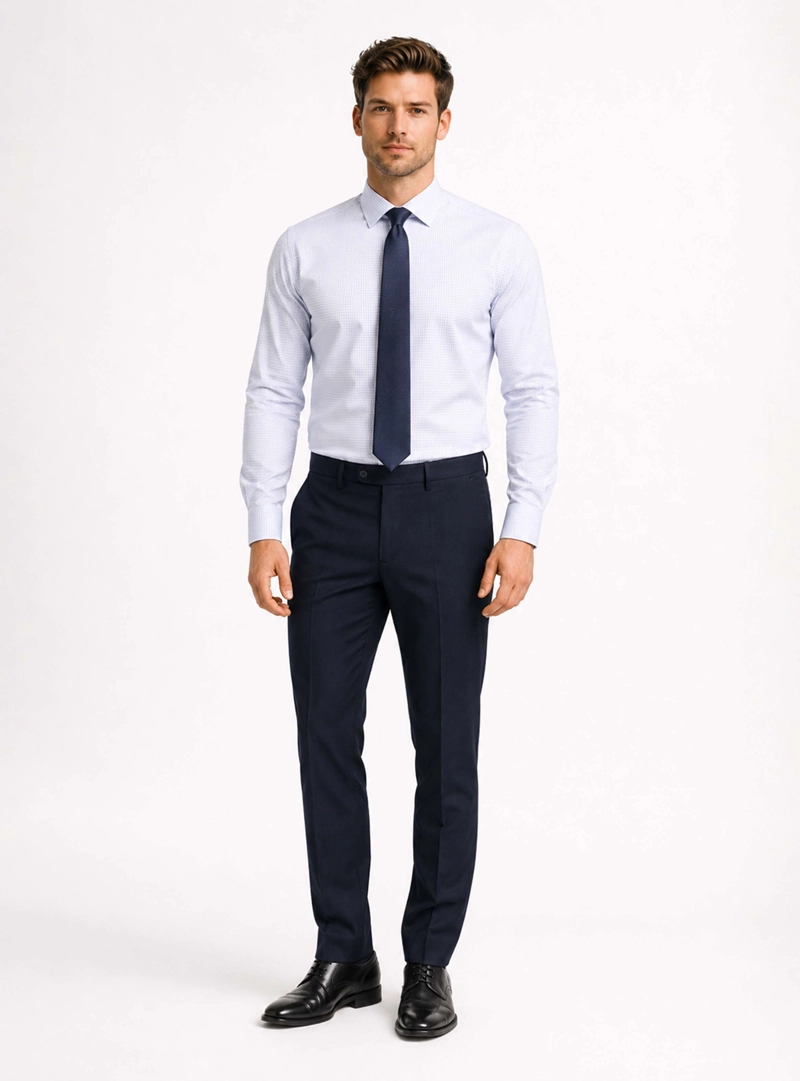 CAMISA FORMAL CUADROS NON IRON TAILORED FIT BLANCO ARROW - 3