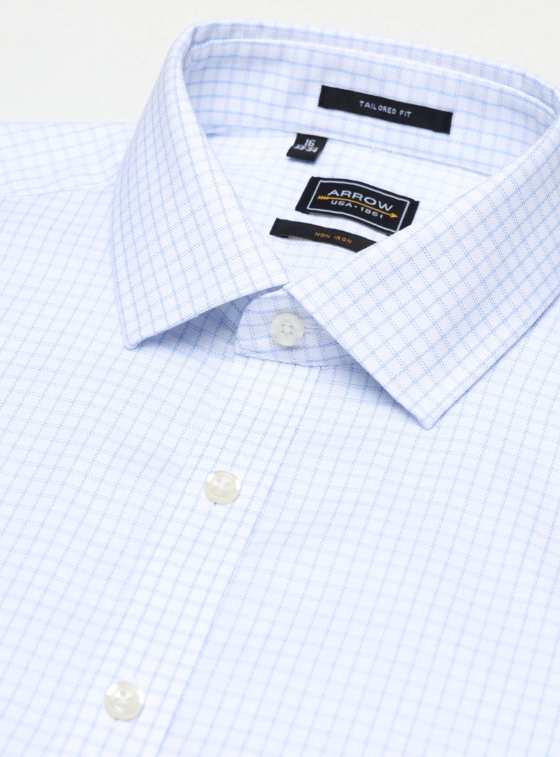 CAMISA FORMAL CUADROS NON IRON TAILORED FIT BLANCO ARROW - 4