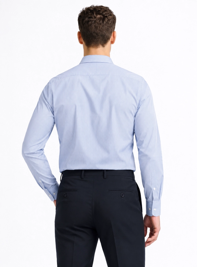CAMISA FORMAL RAYAS NON IRON TAILORED FIT AZUL ARROW - 2