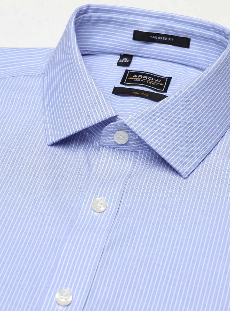 CAMISA FORMAL RAYAS NON IRON TAILORED FIT AZUL ARROW - 4