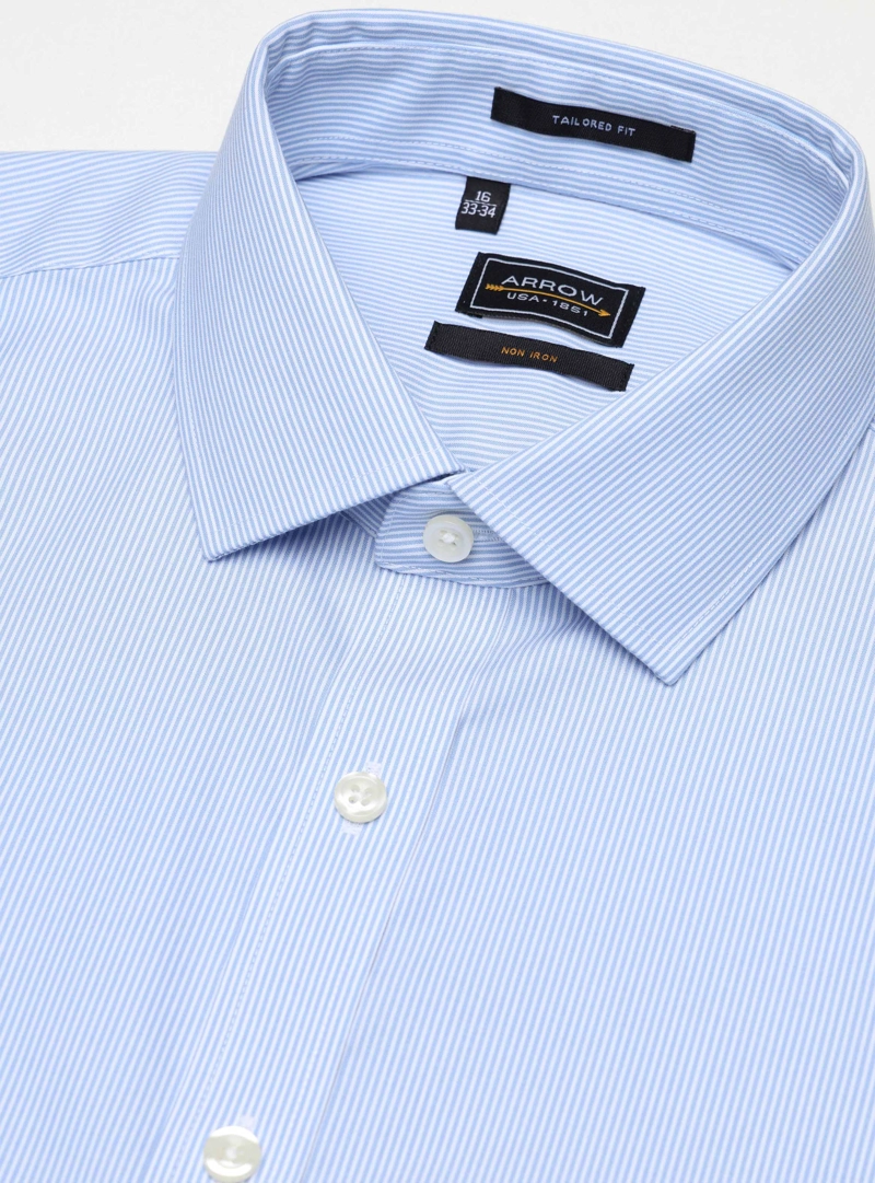 CAMISA FORMAL RAYAS NON IRON TAILORED FIT CELESTE ARROW - 4