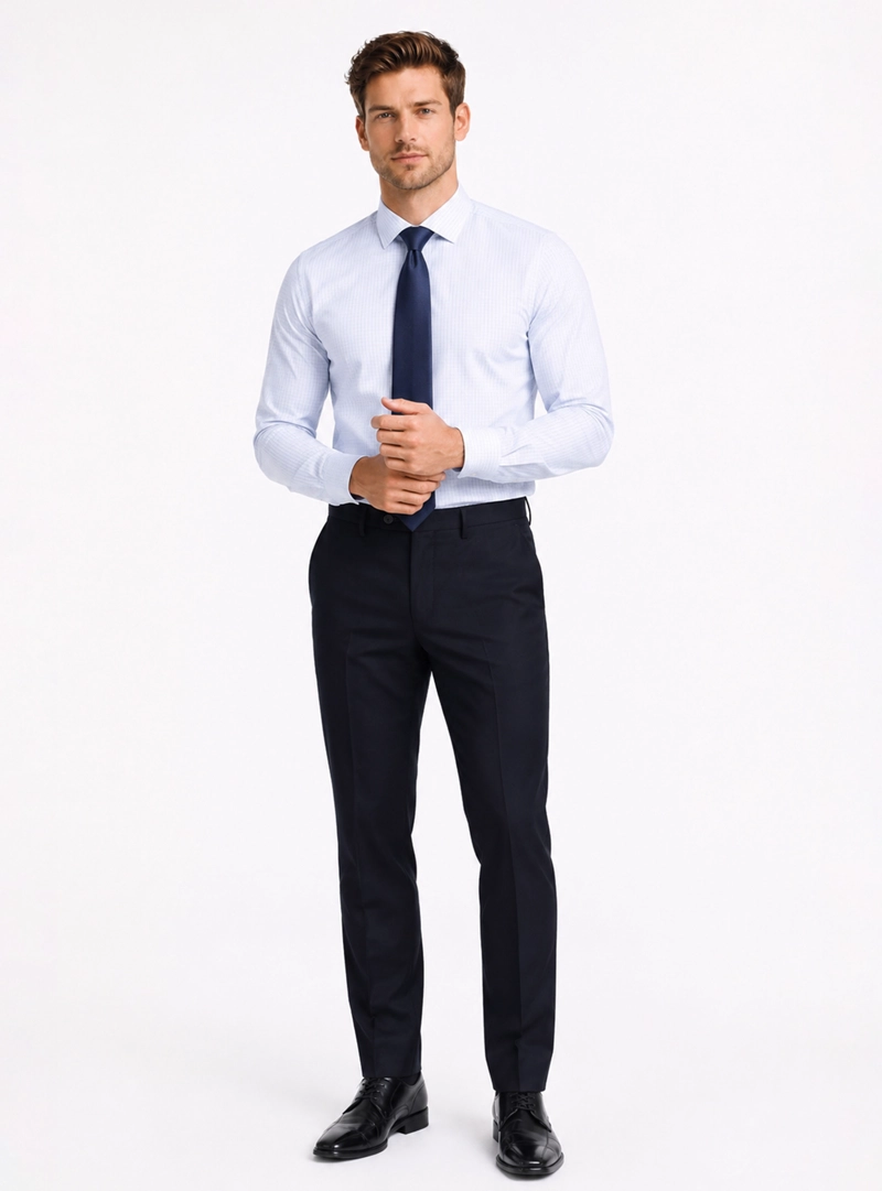 CAMISA FORMAL CUADROS NON IRON TAILORED FIT BLANCO ARROW - 3