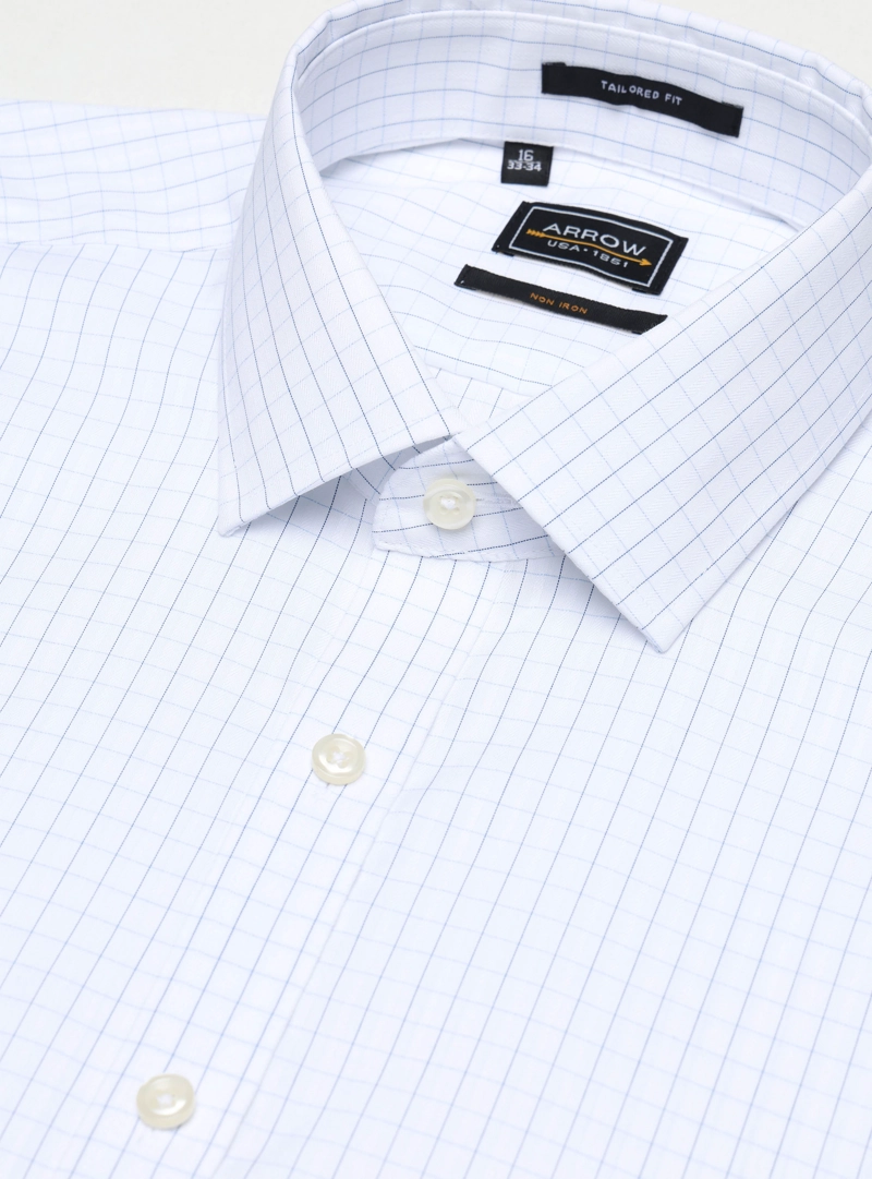 CAMISA FORMAL CUADROS NON IRON TAILORED FIT BLANCO ARROW - 4