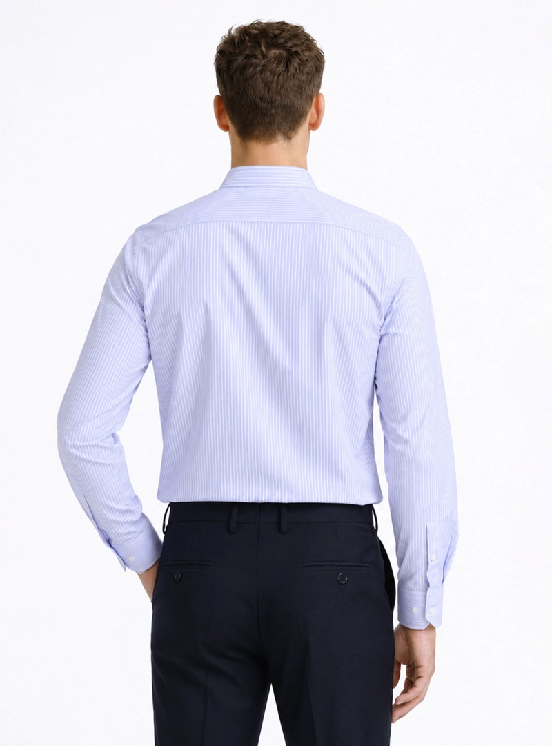 CAMISA FORMAL RAYAS NON IRON TAILORED FIT CELESTE ARROW - 2
