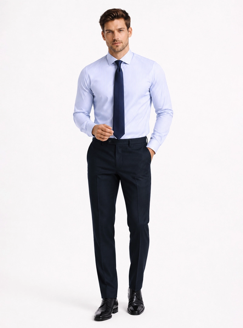 CAMISA FORMAL RAYAS NON IRON TAILORED FIT CELESTE ARROW - 3