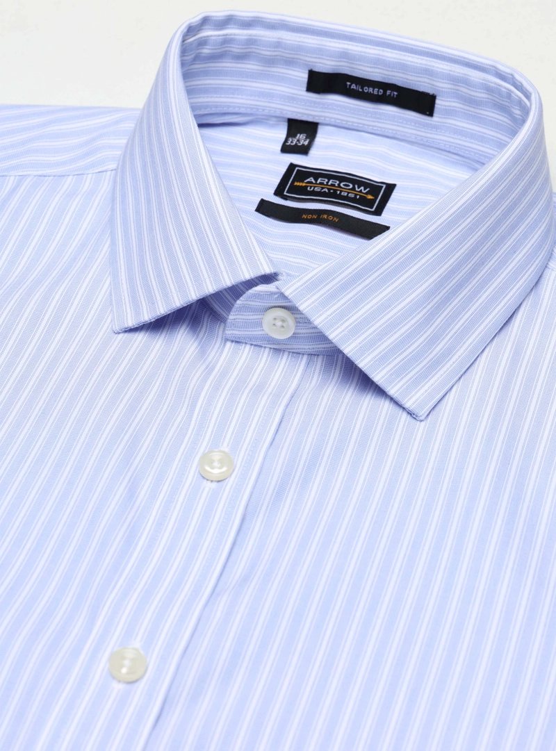 CAMISA FORMAL RAYAS NON IRON TAILORED FIT CELESTE ARROW - 4