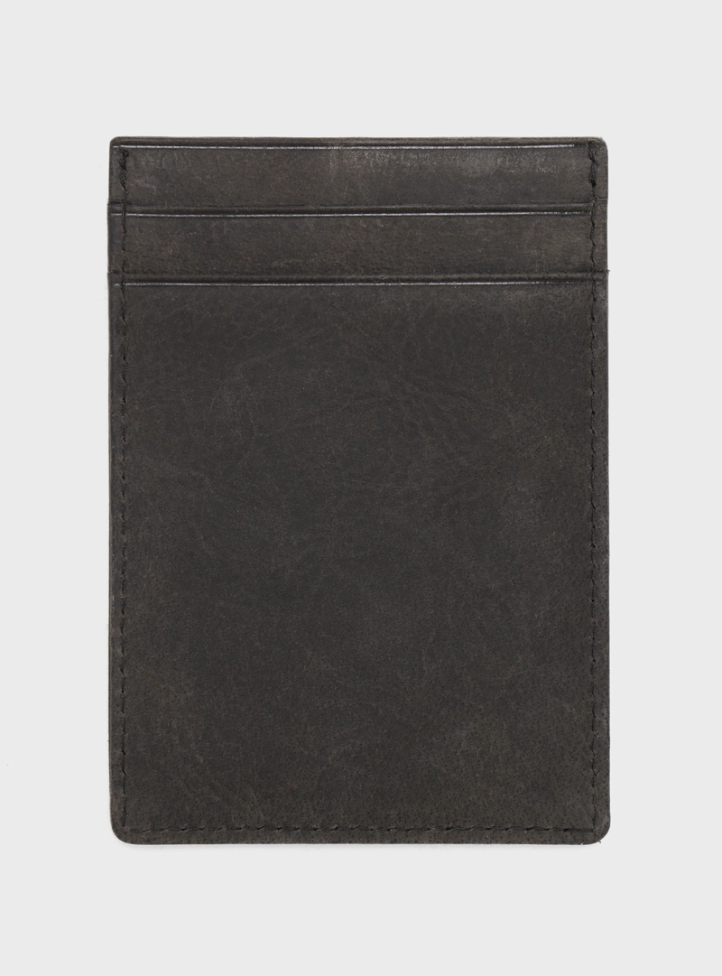 TARJETERO DE CUERO TEXTURADO NEGRO PIERO BUTTI - 2