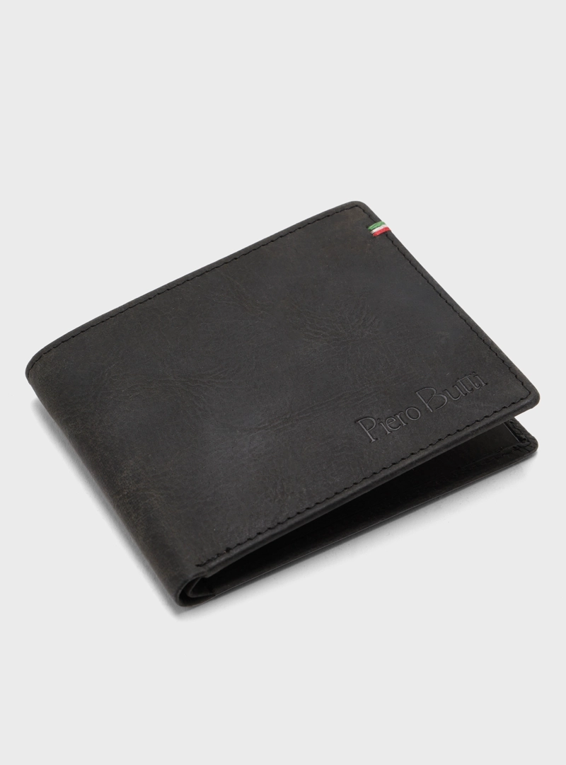 BILLETERA DE CUERO TEXTURADA NEGRO PIERO BUTTI - 4