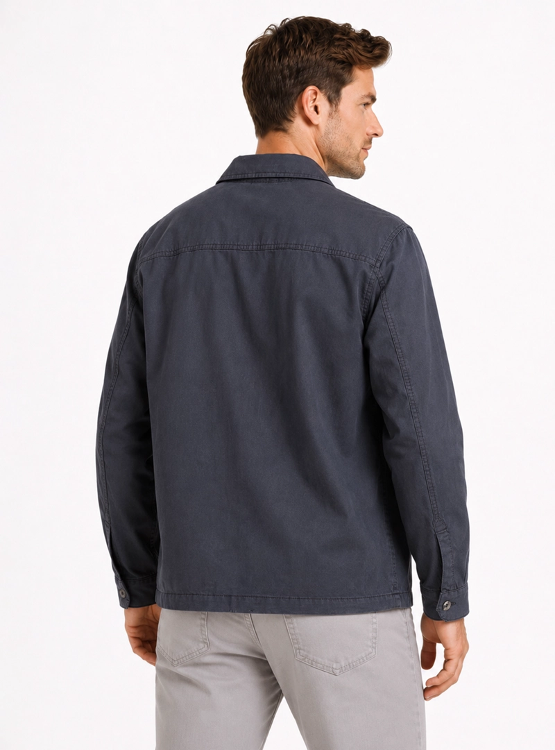 SOBRECAMISA LISA REGULAR FIT AZUL MARINO ARROW - 2
