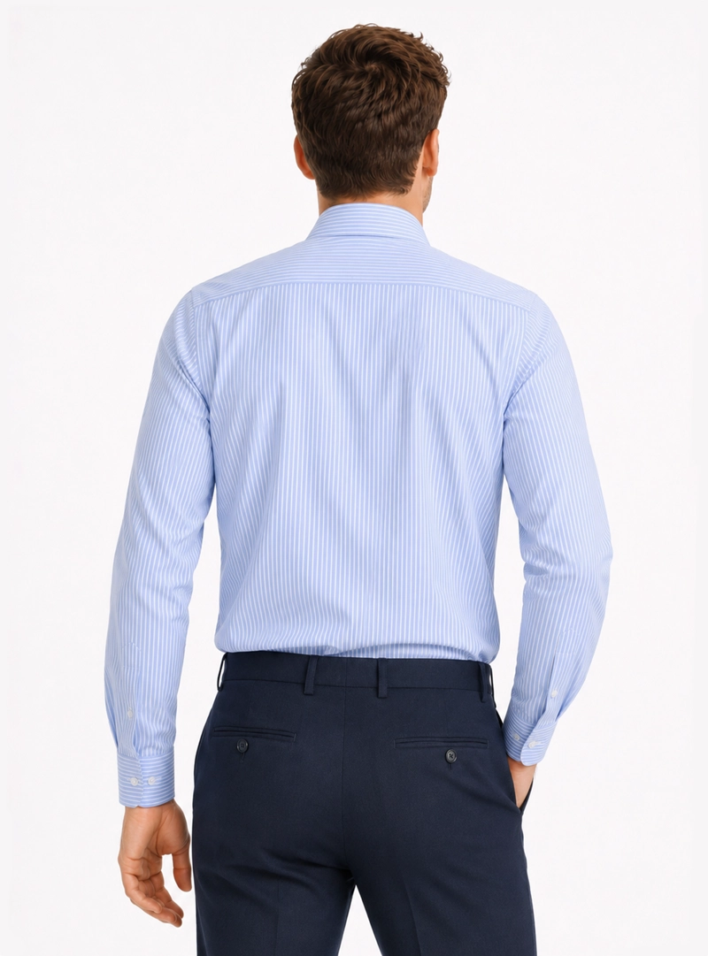 CAMISA FORMAL RAYAS SLIM FIT CELESTE ARROW - 2