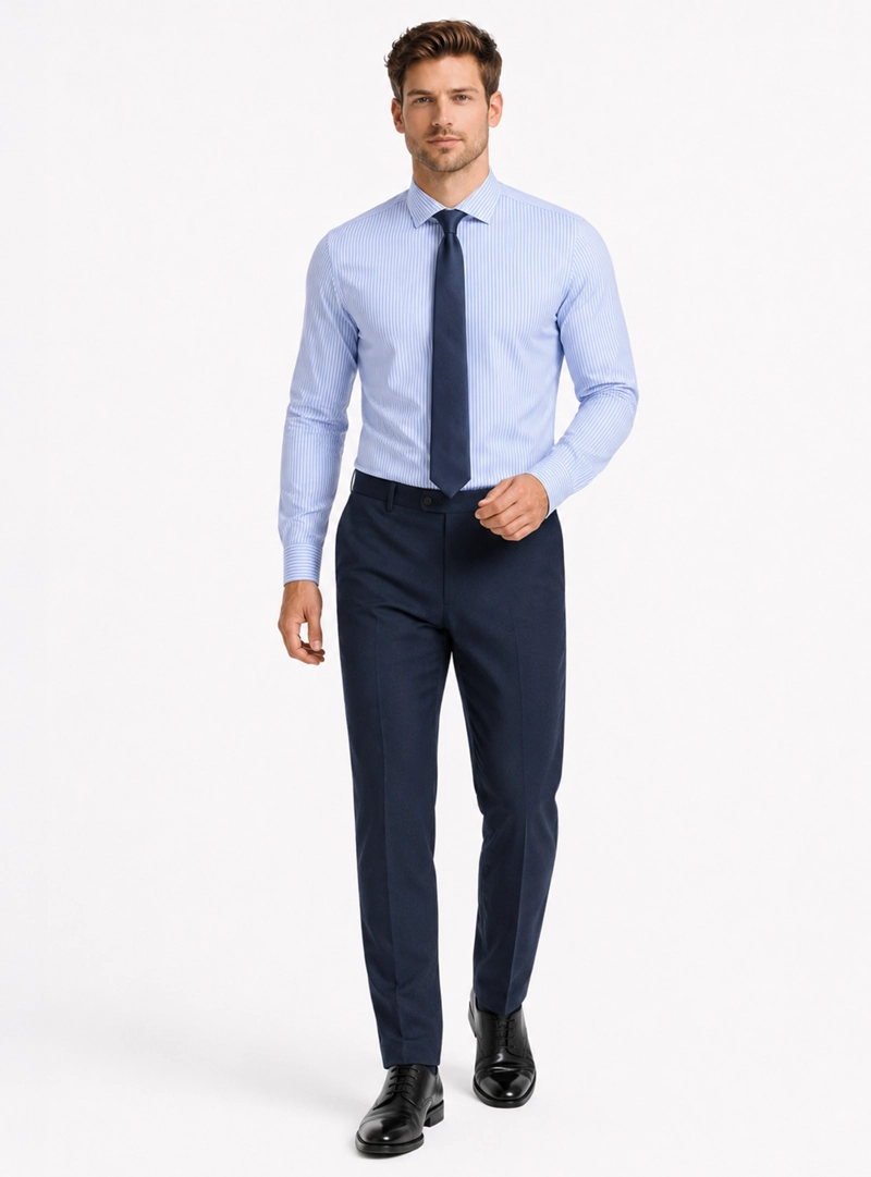 CAMISA FORMAL RAYAS SLIM FIT CELESTE ARROW - 4