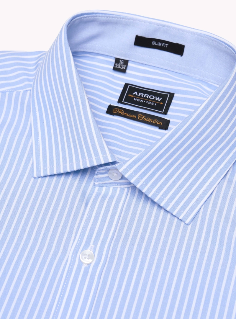 CAMISA FORMAL RAYAS SLIM FIT CELESTE ARROW - 5