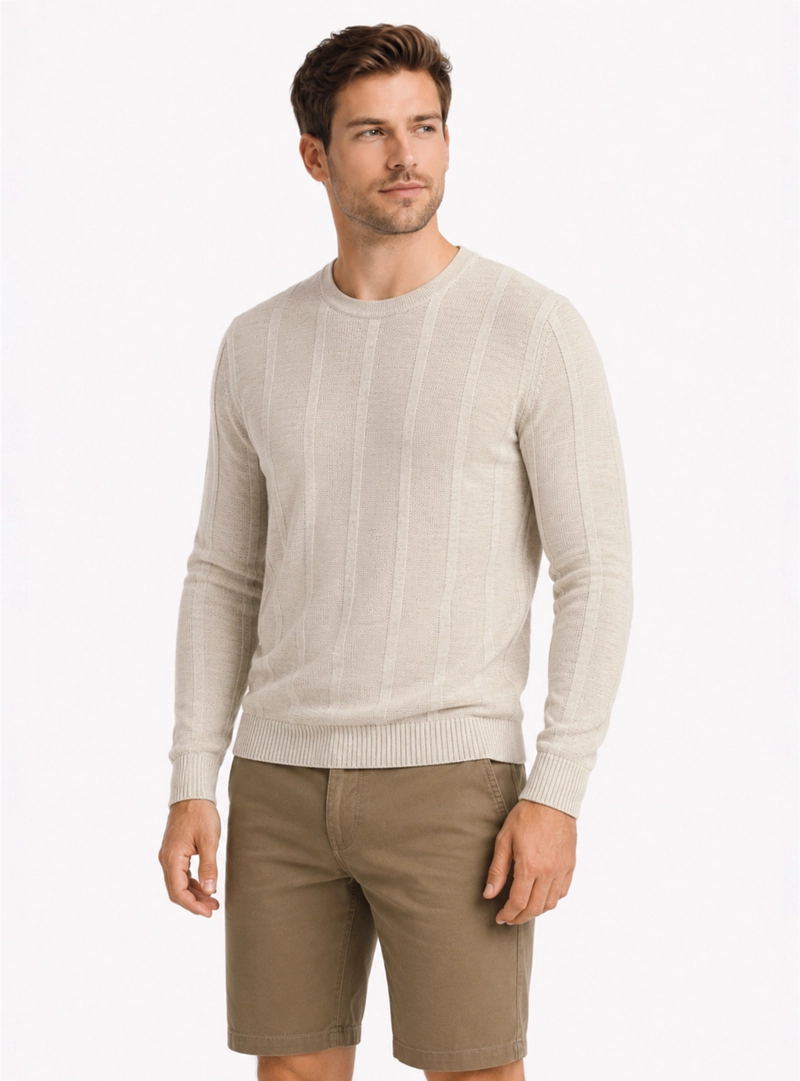 SWEATER STONE WASH REGULAR FIT BEIGE ARROW - 1