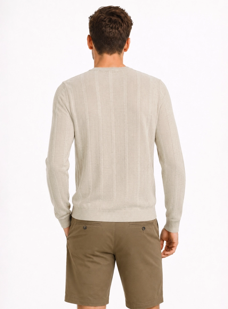 SWEATER STONE WASH REGULAR FIT BEIGE ARROW - 2