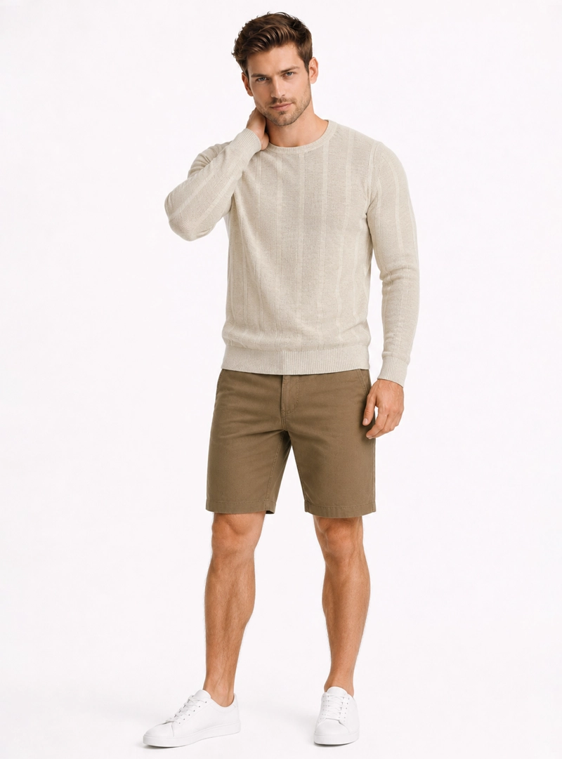 SWEATER STONE WASH REGULAR FIT BEIGE ARROW - 4