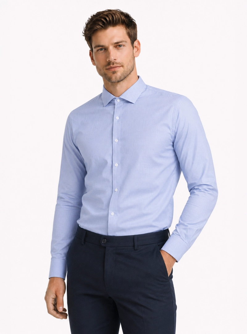 CAMISA FORMAL OXFORD SLIM FIT CELESTE ARROW - 1