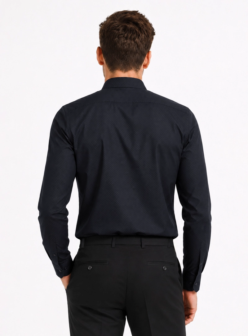 CAMISA FORMAL PUNTOS SLIM FIT AZUL MARINO ARROW - 2