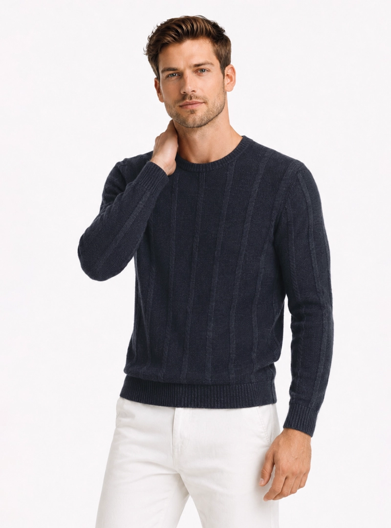 SWEATER STONE WASH REGULAR FIT AZUL MARINO ARROW - 1
