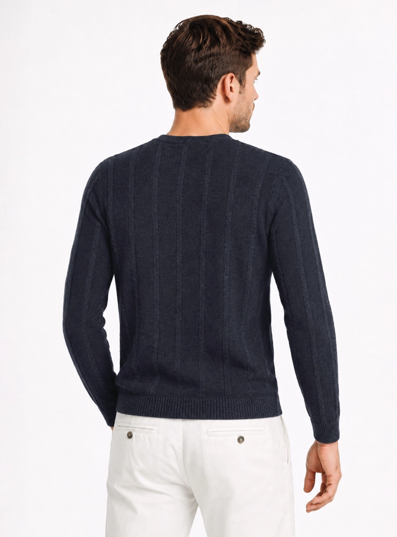 SWEATER STONE WASH REGULAR FIT AZUL MARINO ARROW - 2