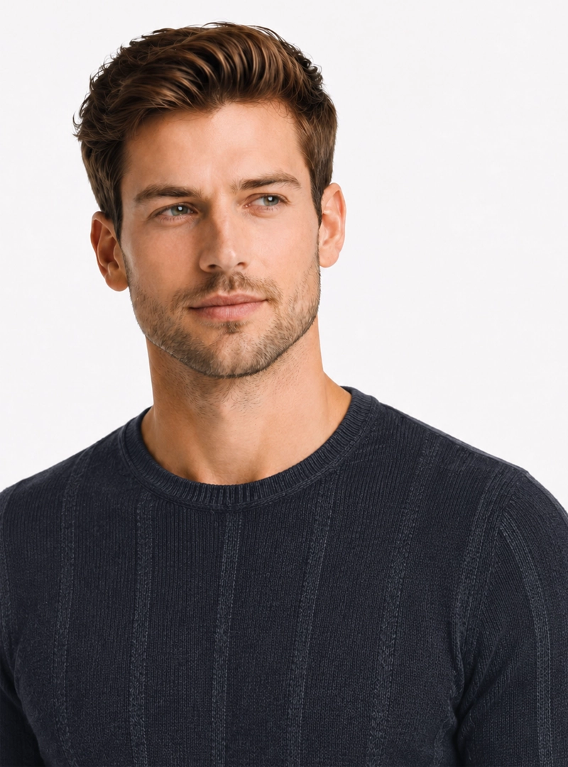 SWEATER STONE WASH REGULAR FIT AZUL MARINO ARROW - 3