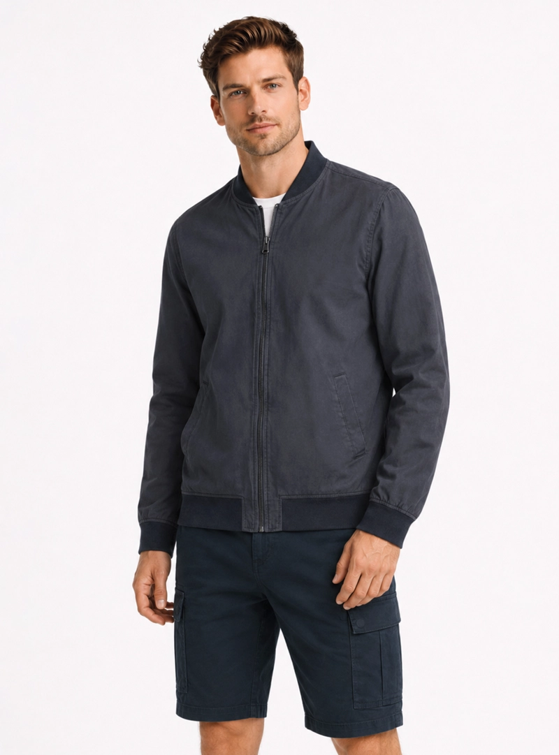 CHAQUETA BOMBER REGULAR FIT AZUL MARINO ARROW - 1