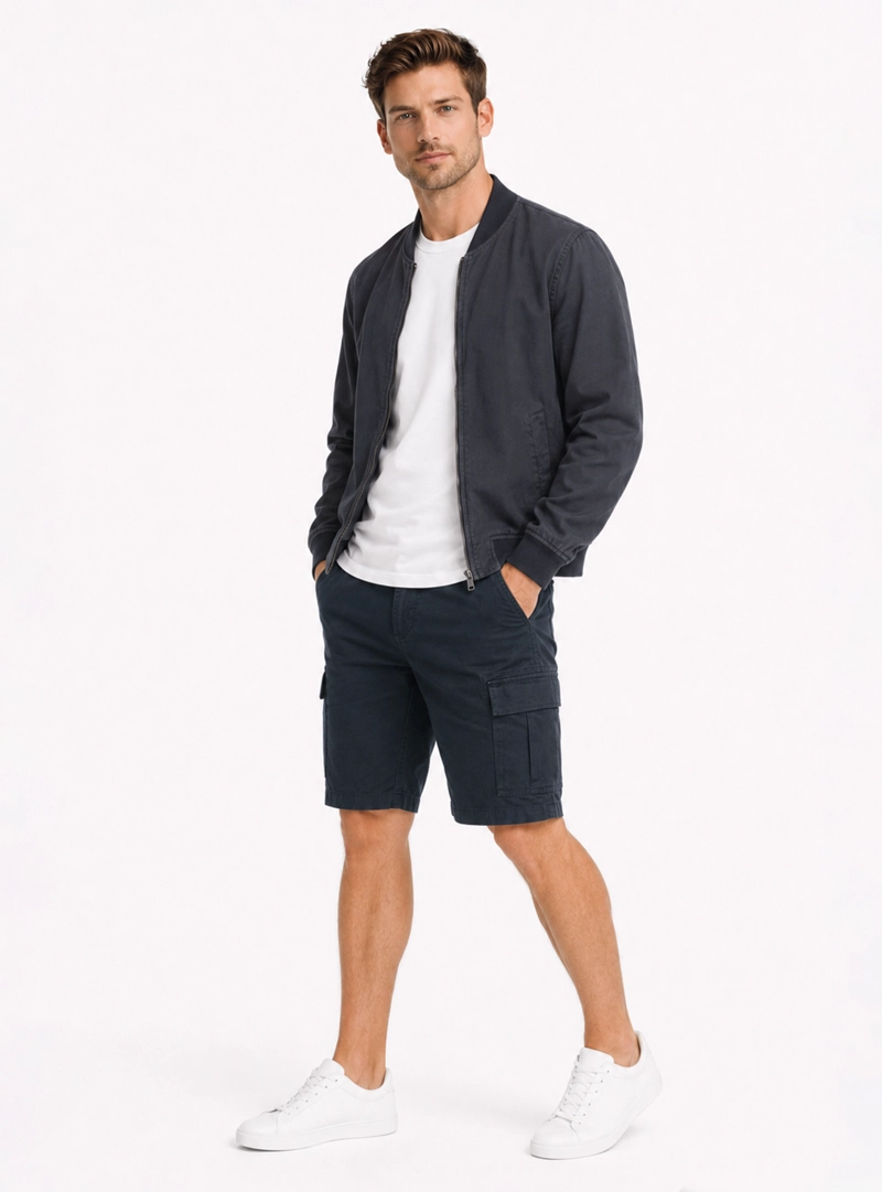 CHAQUETA BOMBER REGULAR FIT AZUL MARINO ARROW - 4