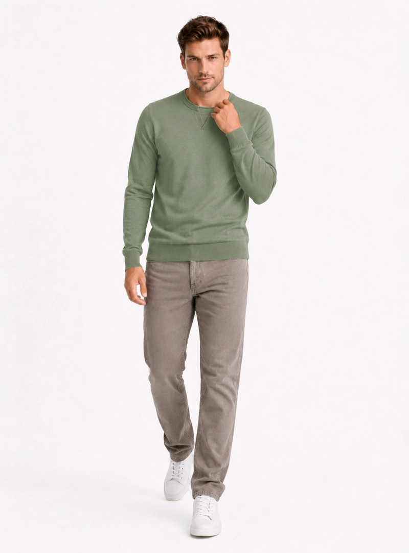 SWEATER STONE WASH REGULAR FIT VERDE ARROW - 4