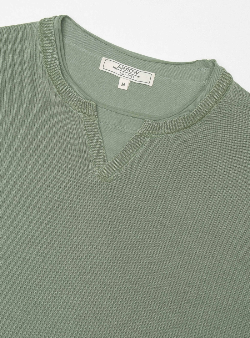 SWEATER STONE WASH REGULAR FIT VERDE ARROW - 5