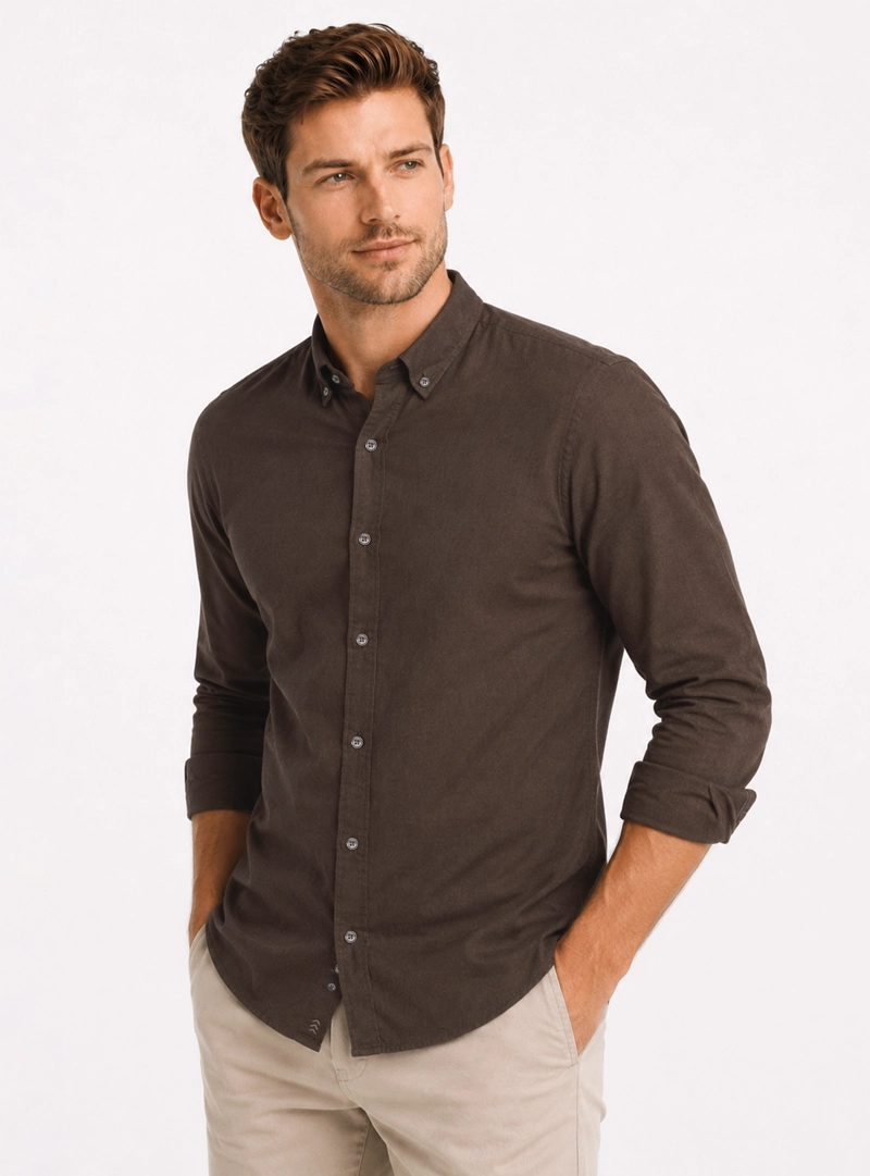 CAMISA LINO ALGODON REGULAR FIT CAFE  ARROW - 1
