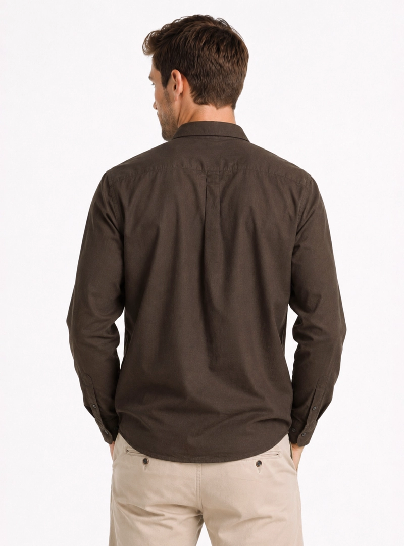 CAMISA LINO ALGODON REGULAR FIT CAFE  ARROW - 2