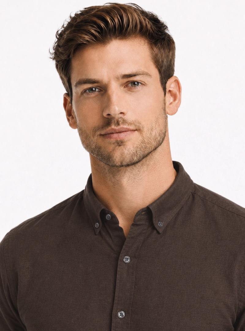 CAMISA LINO ALGODON REGULAR FIT CAFE  ARROW - 3