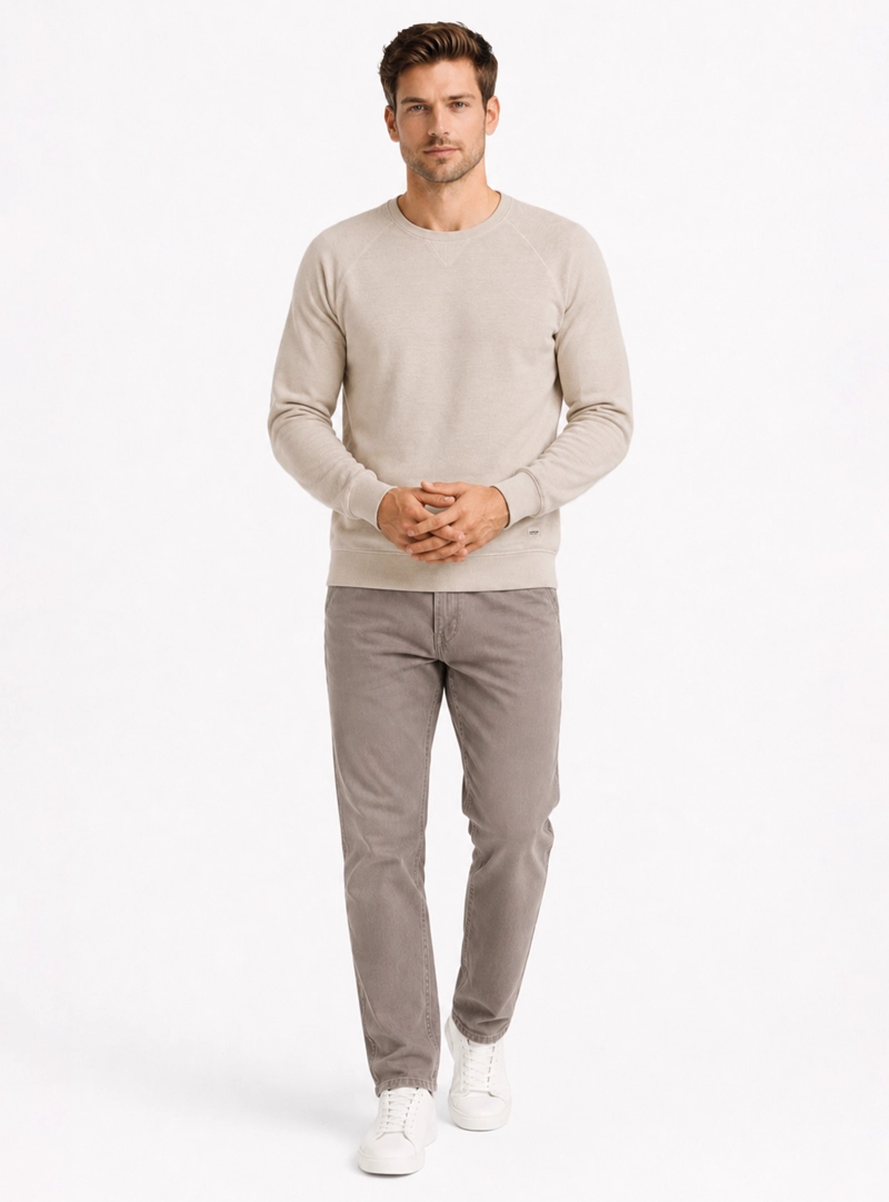 POLERON STONE WASH REGULAR FIT BEIGE ARROW - 4