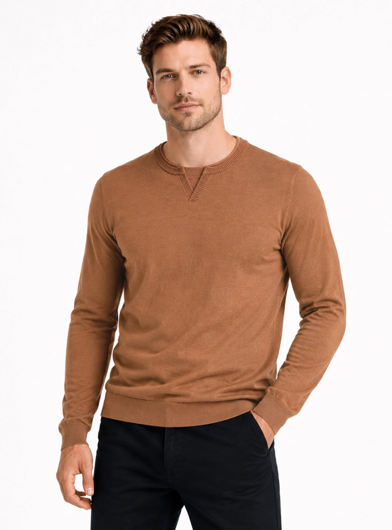 SWEATER STONE WASH REGULAR FIT CAFE  ARROW - 1