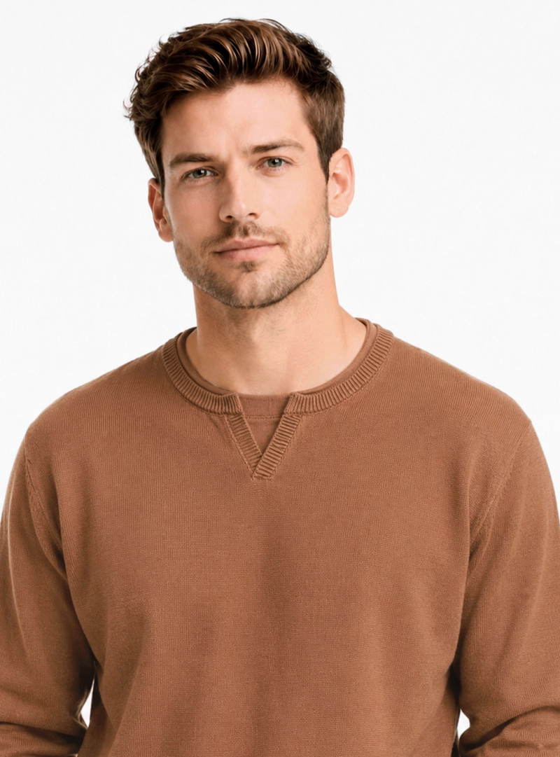 SWEATER STONE WASH REGULAR FIT CAFE  ARROW - 3